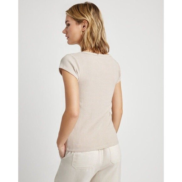 Splendid Selena Stripe Short Sleeve Tee Medium Ribbed Basic Capsule Minimalist - Picture 4 of 10